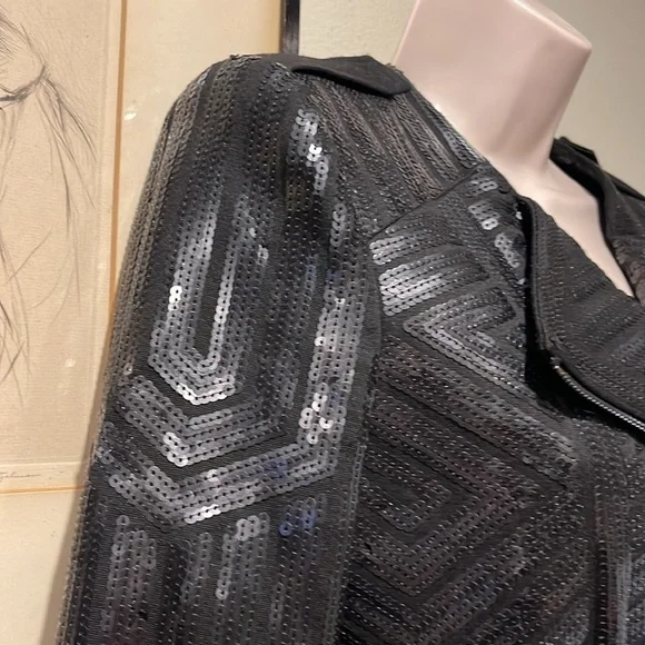BCBG Sequin Moto jacket XXS - Picture 5 of 10